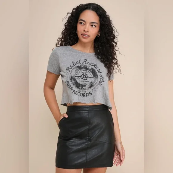 Lulu’s| ‘Harley’ Black Vegan Leather Mini Skirt - Picture 6 of 11
